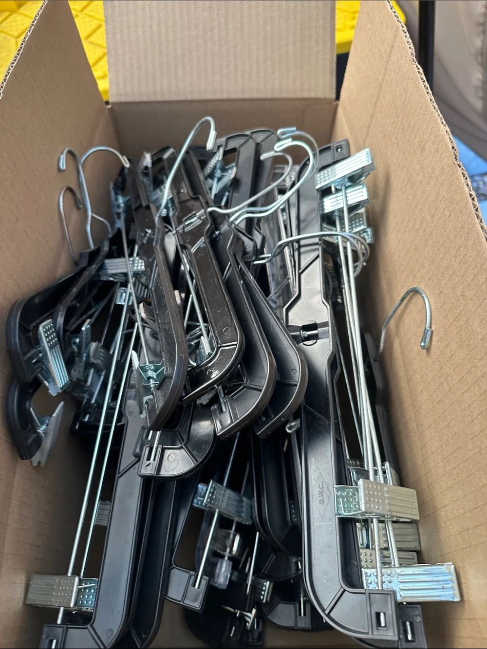 Black Plastic Clothing Hangers with Metal Hooks - Multipack used 50 in the box